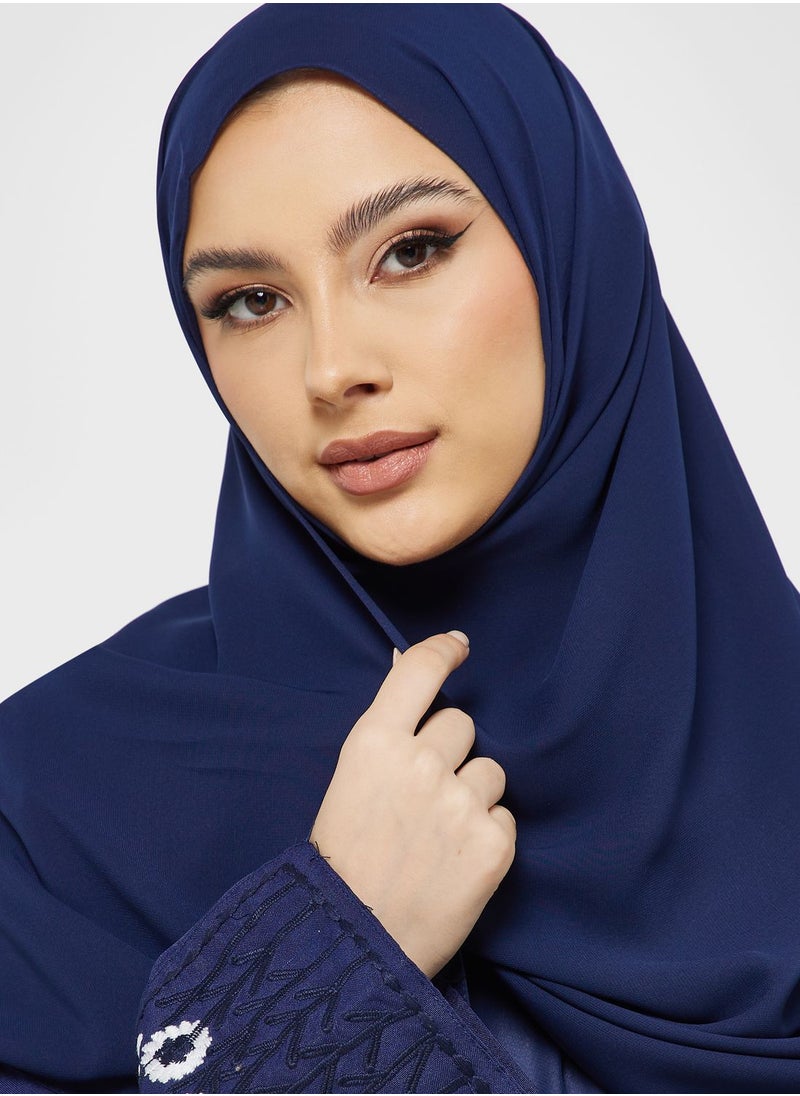 Pocket Detail Embroidered Abaya