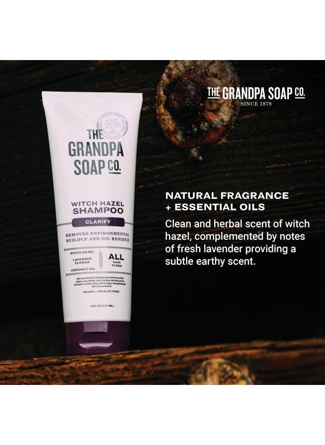 GRANDPA'S The Grandpa Soap Company Clarifying Witch Hazel Shampoo - Removes Buildup, With Witch Hazel & Lavender Flower, For All Hair Types, Vegan, Sulfates and Parabens Free, 8 Fl Oz  - Image 5