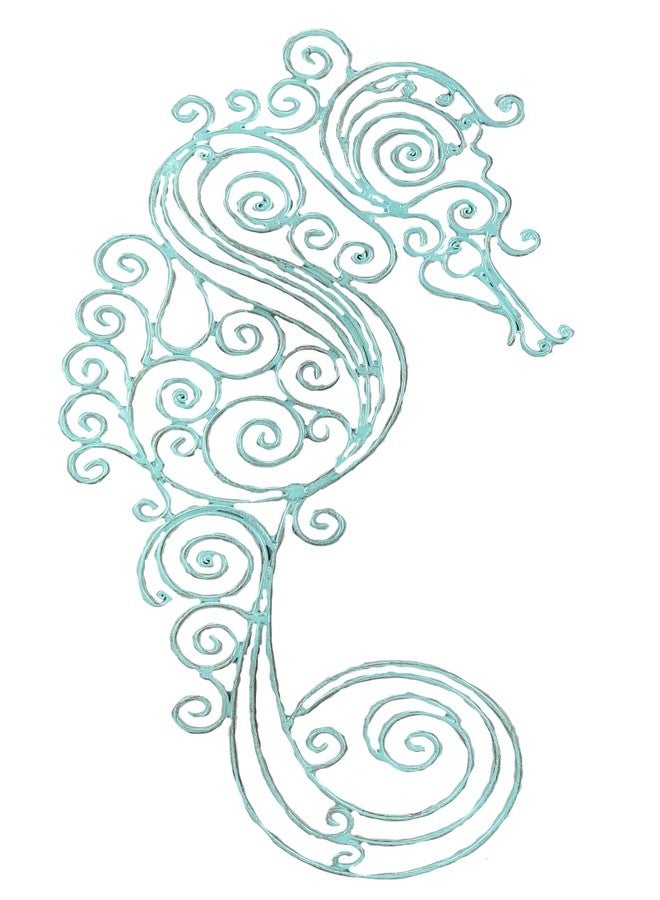 Young's Inc. Metal Seahorse Decor - 19" H x 9" W - Beach Themed Decor for Home - Large Metal Wall Art - Image 1