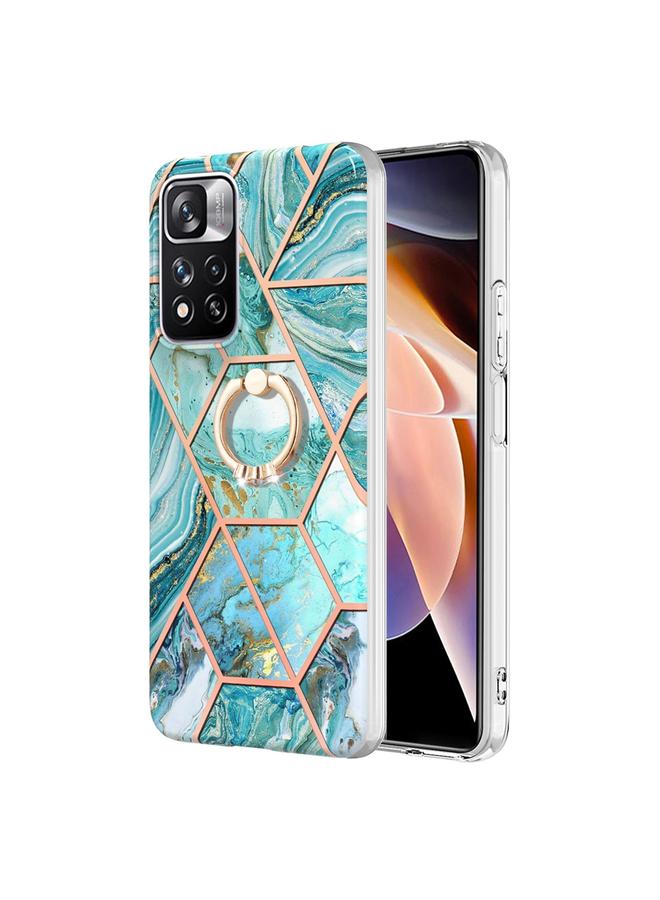 Case For Xiaomi Redmi Note 11 Pro / Note 11 Pro+ Splicing Marble Pattern Dual-side IMD TPU Ring Holder Case