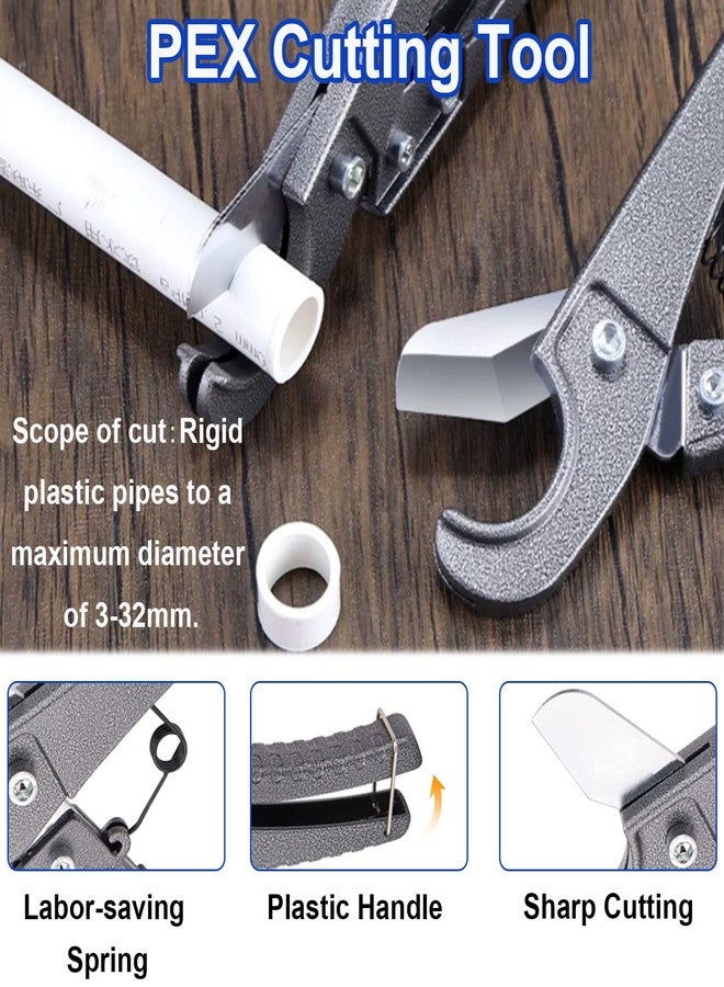 Tnisesm Pex Crimping Clamp Cinch Tool Kit with 20PCS 1/2-inch and 10PCS 3/4-inch PEX Clamps and Pex Pipe Cutter - Image 3