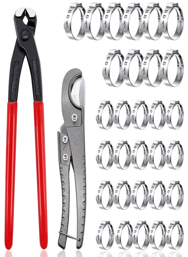 Tnisesm Pex Crimping Clamp Cinch Tool Kit with 20PCS 1/2-inch and 10PCS 3/4-inch PEX Clamps and Pex Pipe Cutter - Image 2