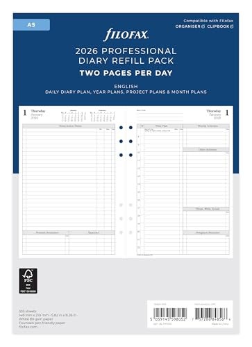 Filofax A5 day to view English 2026 diary 26TM7031 - Image 1