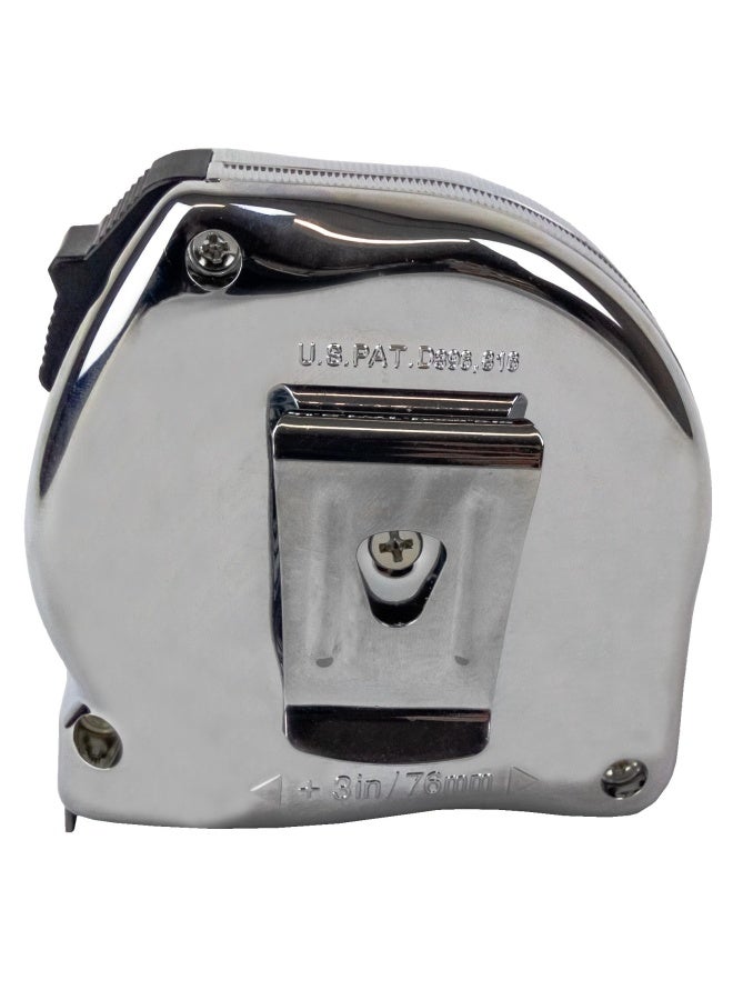 Komelon 425IEHV High-Visibility Professional Tape Measure Bother Inch and Engineer Scale Printed 25-Feet by 1-Inch, Chrome - Image 3