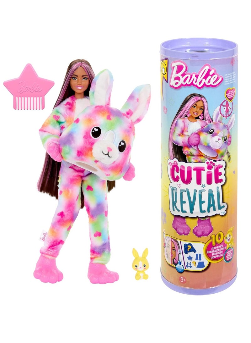 Barbie Cutie Reveal Doll and Accessories with Plush Tie-Dye Bunny Costume - Image 1