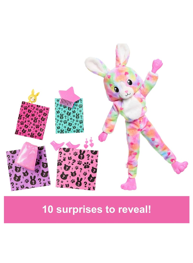 Barbie Cutie Reveal Doll and Accessories with Plush Tie-Dye Bunny Costume - Image 3