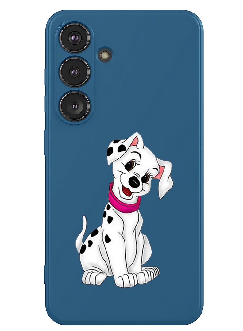 Theodor Protective Slim Fit Case Liquid Silicone Cover with Full Body Protection Anti-Scratch Shockproof Case For Samsung Galaxy S25 (Blue) - Dog (2) - Image 1