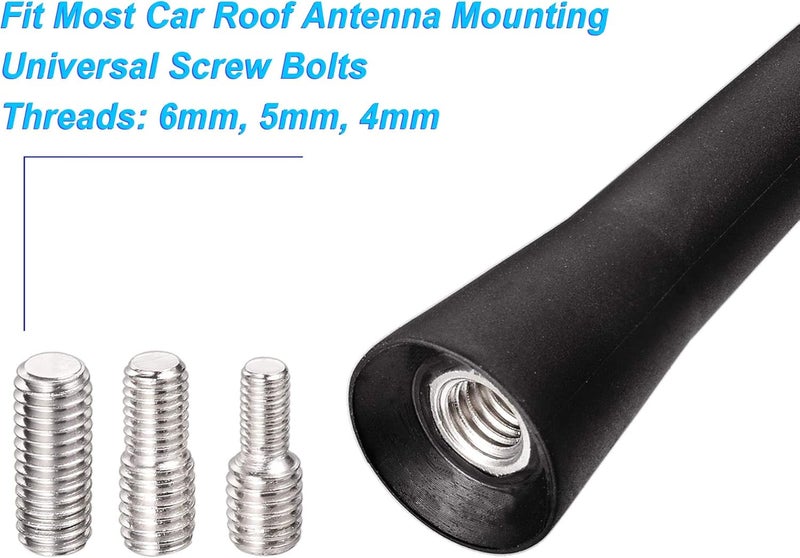 BINGFU Universal Vehicle Roof Mount Rubber Car Antenna Replacement Mast 9inch Vehicle FM AM Stereo Universal Roof Mounted Antennas - Image 3