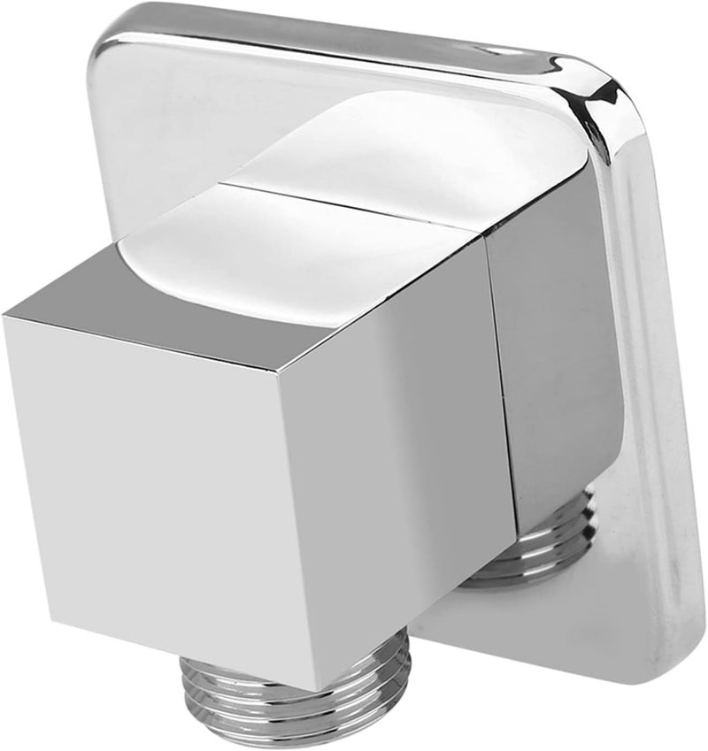 Zerodis Square Wall Angle Valve, Chrome Finish, G1/2 Connection, Solid Brass Shower Outlet Elbow for Handheld Shower Heads - Image 3