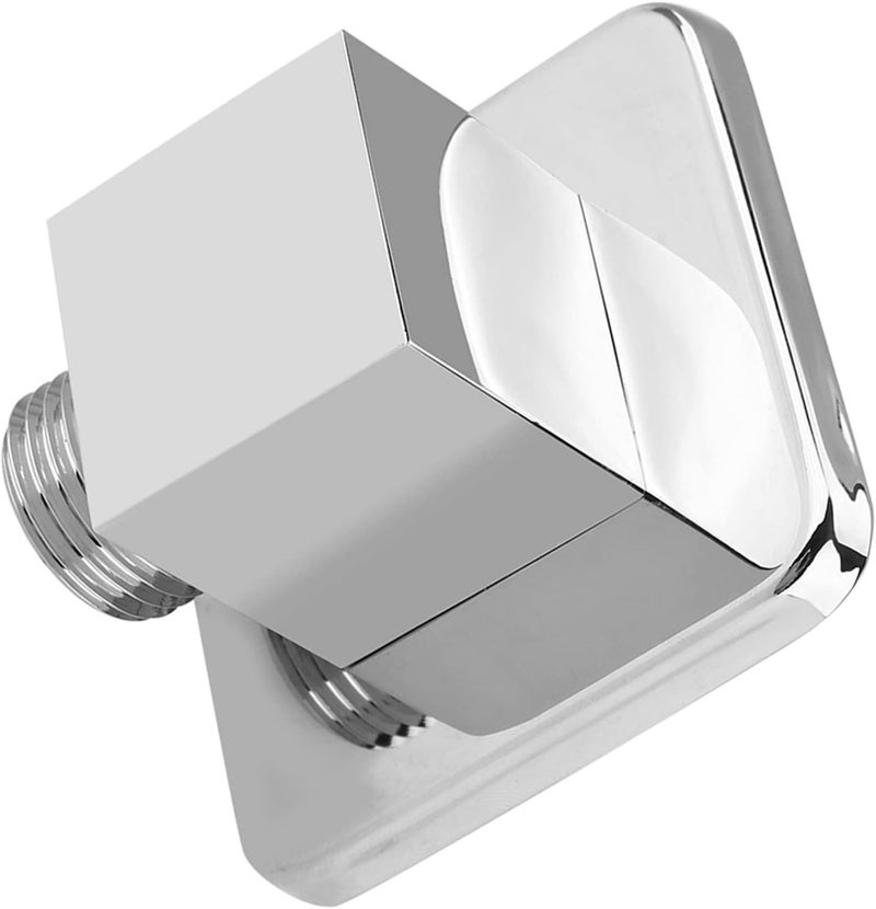 Zerodis Square Wall Angle Valve, Chrome Finish, G1/2 Connection, Solid Brass Shower Outlet Elbow for Handheld Shower Heads - Image 5