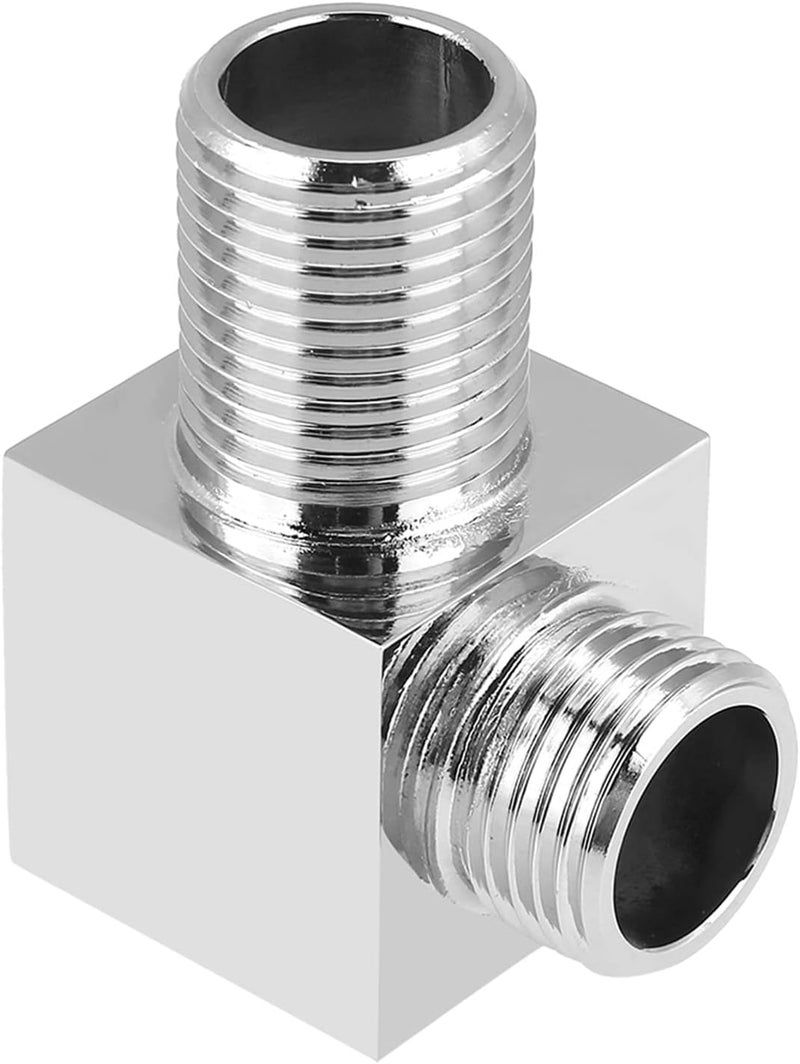 Zerodis Square Wall Angle Valve, Chrome Finish, G1/2 Connection, Solid Brass Shower Outlet Elbow for Handheld Shower Heads - Image 1