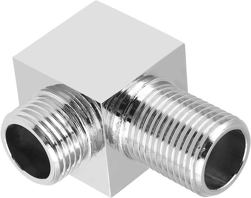 Zerodis Square Wall Angle Valve, Chrome Finish, G1/2 Connection, Solid Brass Shower Outlet Elbow for Handheld Shower Heads - Image 2