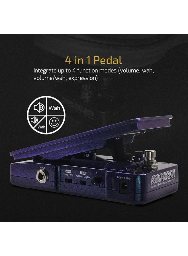 HOTONE Wah Active Volume Passive Expression Guitar Effects Pedal Switchable 4 in 1 with Guitar Effects Pedal Visible Soul Press II - Image 2
