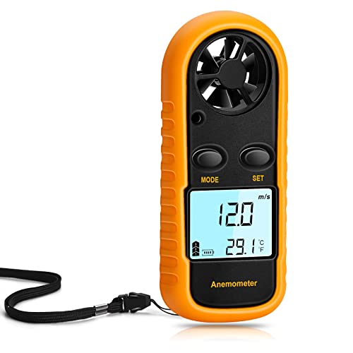 Clatoon Anemometer Handheld, Light Weight Digital Wind Speed Meter, Wind Speed Temperature Gauge with Digital LCD Display for Kite Flying, Meteorology, Fishing, Surfing - Image 1