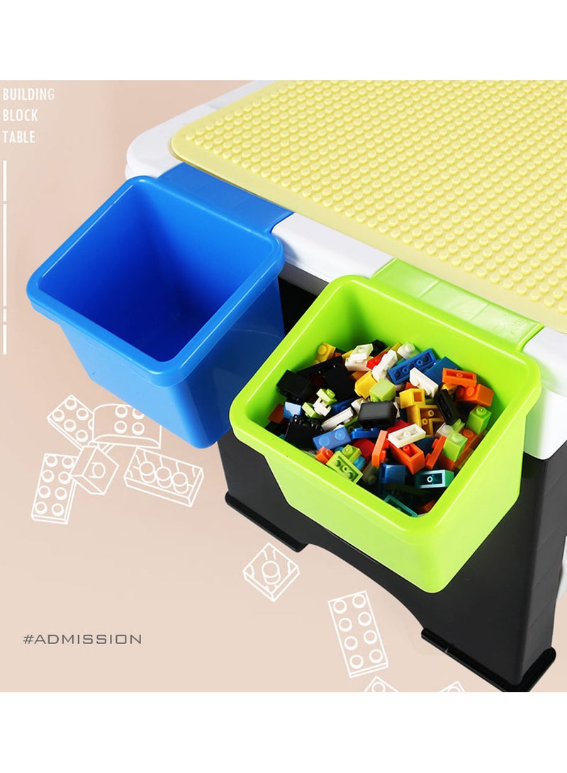 طاولة أنشطة ومكعبات 3 في 1، طاولة ألعاب، متوافقة مع 69 مكعب ليغو، طاولة الدراسة، طاولة لعب مائية، طاولة رمل، طاولة متعددة الأغراض، أثاث أطفال للأولاد والبنات، اللعب الحسي، التعليم المنزلي، 69 مكعب، 3 - Image 4