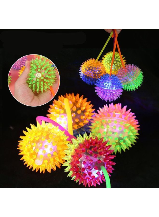 Loquat Sound Massage Ball With Rope And Whistle, Luminous Thorn Ball, Two-Color Elastic Luminous Night Market Stall Small Toy Factory Export