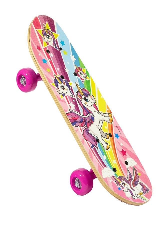 Ozbozz: 17" Skateboard - Unicorn - Heavy-Duty Flashing Wheels, Anti-Slip Grip, Smooth-Ride Bearings, Wooden Deck, Outdoor Ride-On Toy, Kids Ages 3+ - Image 1