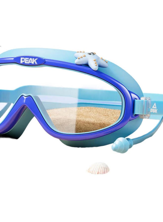 PEAK One-Piece Earplugs Children'S Swimming Goggles, Large Frame High-Definition Anti-Fog Waterproof Clear Swimming Glasses Equipment For Boys And Girls, Pink - Image 2