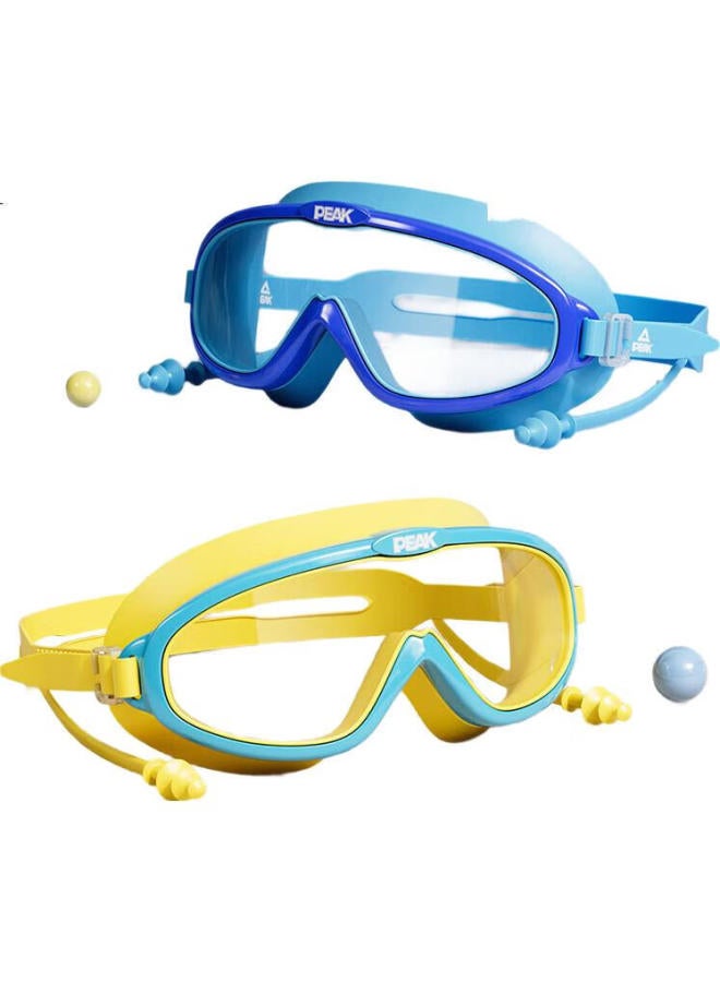 PEAK One-Piece Earplugs Children'S Swimming Goggles, Large Frame High-Definition Anti-Fog Waterproof Clear Swimming Glasses Equipment For Boys And Girls, Pink - Image 3