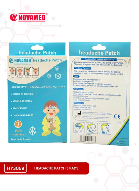 Headache Patch For KIds 3 PADS (4cm x 11cm) Last up to 8 Hours