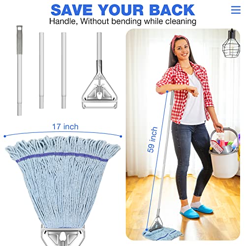 SOBONNE String Mop Heavy Duty for Floor Cleaning- Industrial Commercial Wet Mop with 59inch Mop Handle for Home,Garage,Office, Workshop, Warehouse Floor Cleaning - Image 5