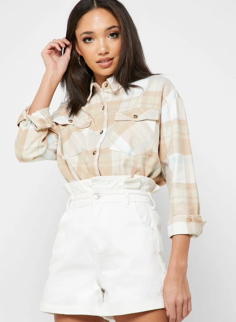 Miss Selfridge Oversized Checked Shirt