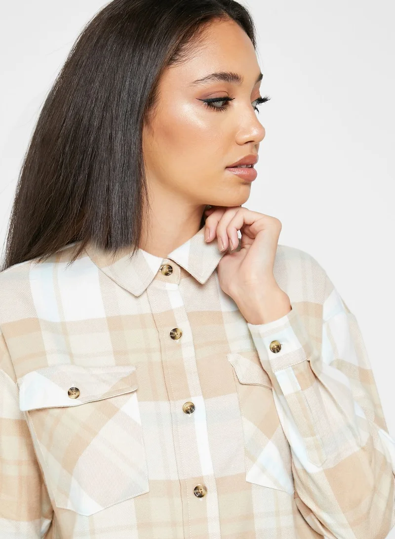 Miss Selfridge Oversized Checked Shirt