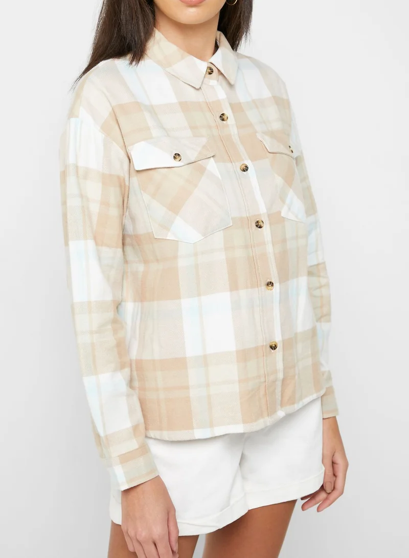 Miss Selfridge Oversized Checked Shirt