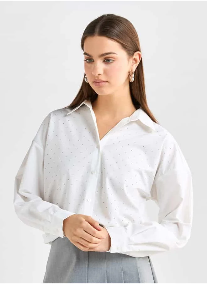 فاف Poplin Hotfix Shirt For Female