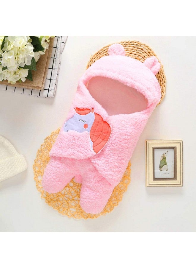 براندون بطانيات أطفال حديثي الولادة مكونة من غطاء بغطاء رأس وكيس نوم للأطفال (3-6 أشهر) وردي، أزرق سماوي، عبوة من قطعتين، بوليستر، لطيفة على البشرة - Image 4