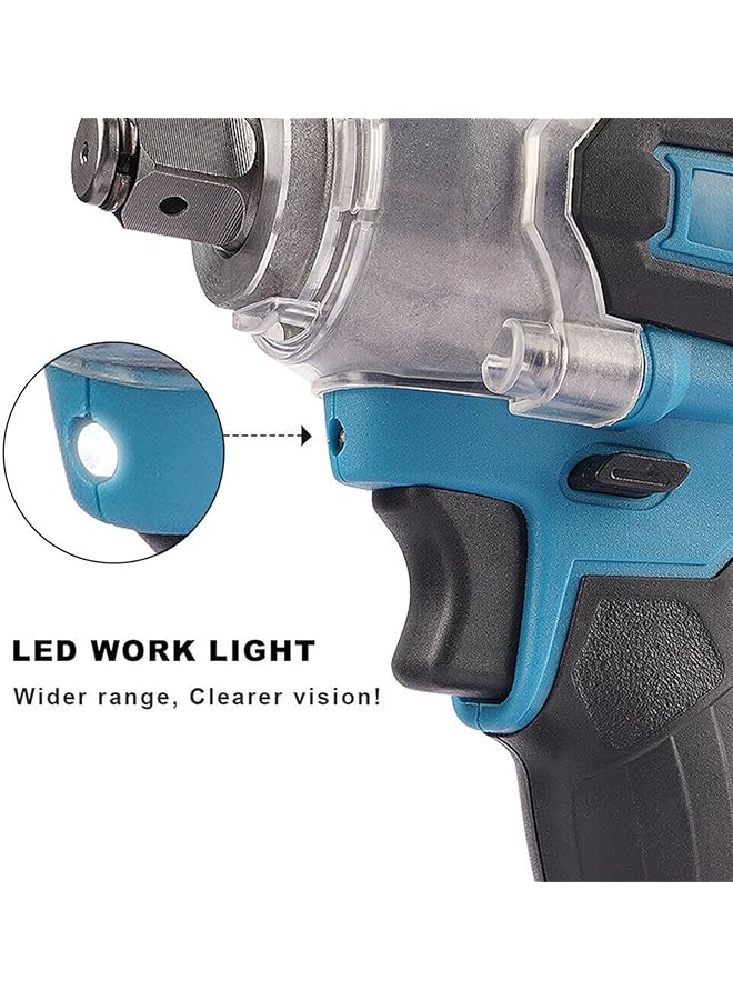 erorex Impact Wrench 1 2 Inch Heavy Duty Cordless Impact Wrench Kit With 2 Batteries For Car Tire Repair And Home Diy Projects Carry Case Blue - Image 3