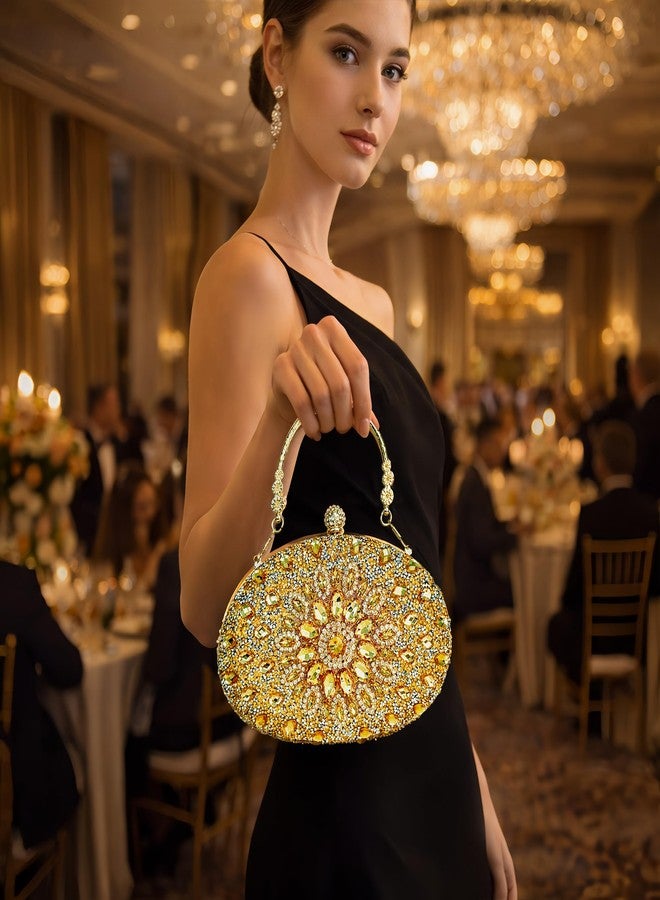 Eiyye Rhinestone Evening Bag Clutch Purse Women Handbag Gold Purse for Evening Wedding Party - Image 3
