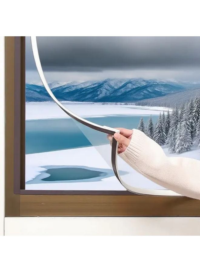 White Frame Magnetic Window Insulation Kit 70x90cm Energy Saving Thermal Film Winter Cold Protection - Image 2