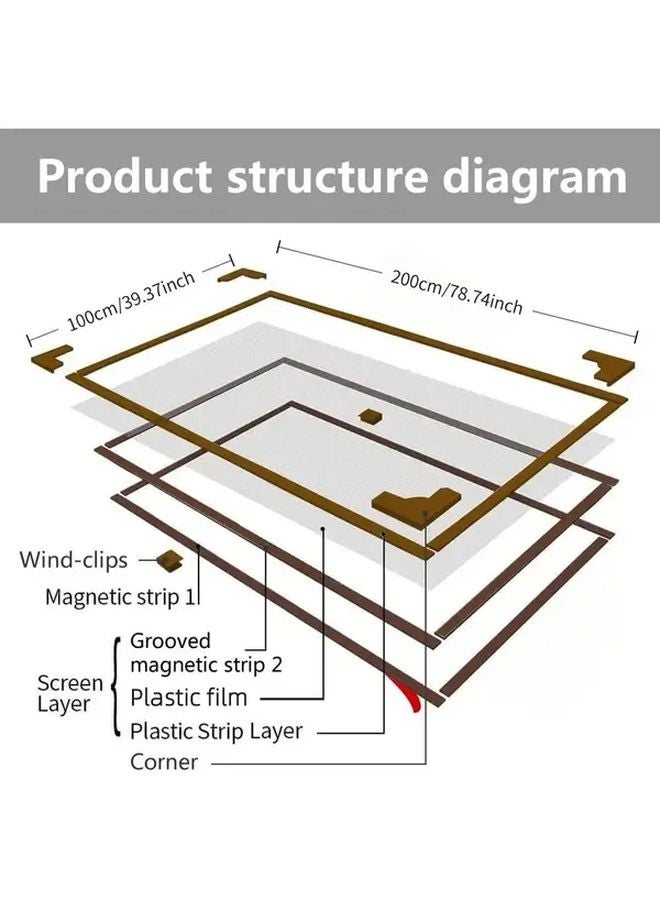 White Frame Magnetic Window Insulation Kit 70x90cm Energy Saving Thermal Film Winter Cold Protection - Image 4