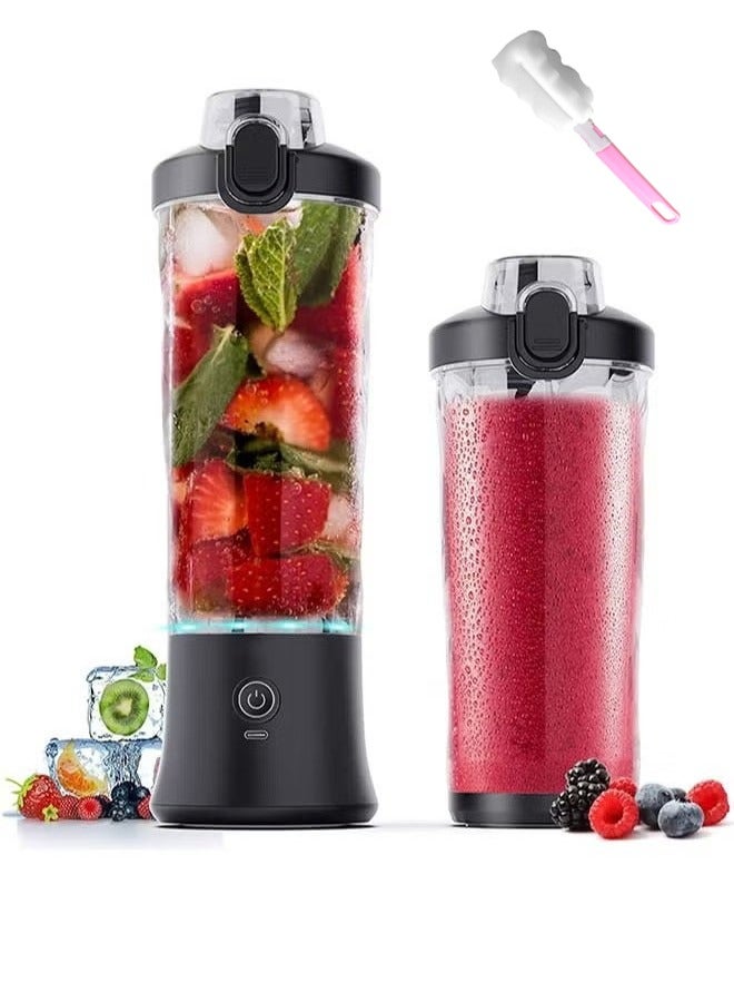 أسيف خلاط محمول، خلاط شخصي هز وانزلاق، خلاط صغير قابل لإعادة الشحن، 20 أونصة، مع غطاء سفر للمنزل/المطبخ/صالة الألعاب الرياضية - Image 1