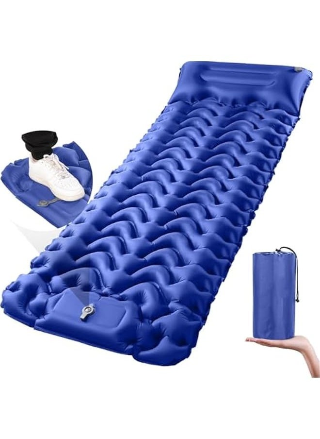 TRASSLE Sleeping Pad, Ultralight Inflatable Sleeping Pad for Camping, Built-in Pump, Ultimate for Camping, Hiking, Airpad, Carry Bag, Repair Kit, Compact & Lightweight Air Mattress  - Image 1