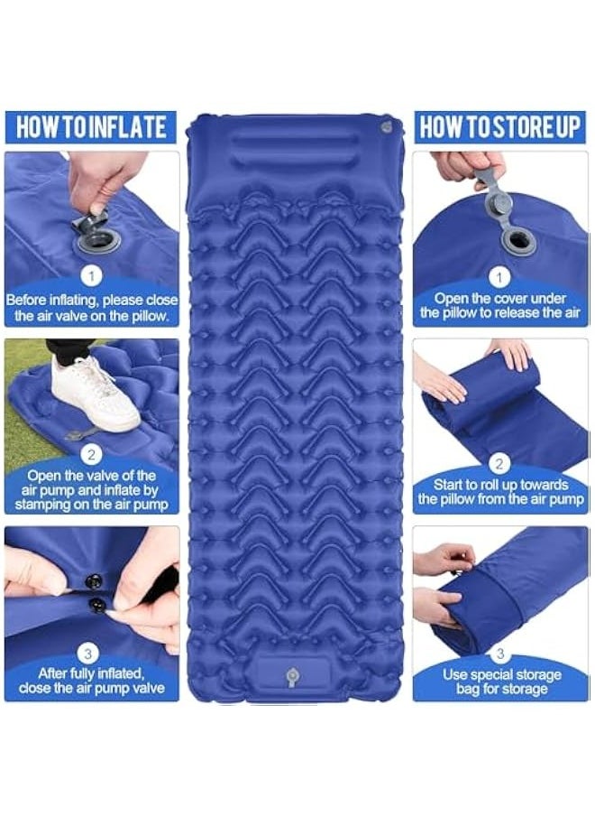 TRASSLE Sleeping Pad, Ultralight Inflatable Sleeping Pad for Camping, Built-in Pump, Ultimate for Camping, Hiking, Airpad, Carry Bag, Repair Kit, Compact & Lightweight Air Mattress  - Image 4