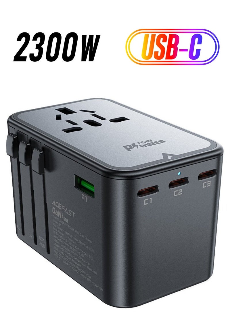ACEFAST Charging Adapter Z1 - 2300W + PD75W GaN 3x USB-C + 2x USB-A - Image 1