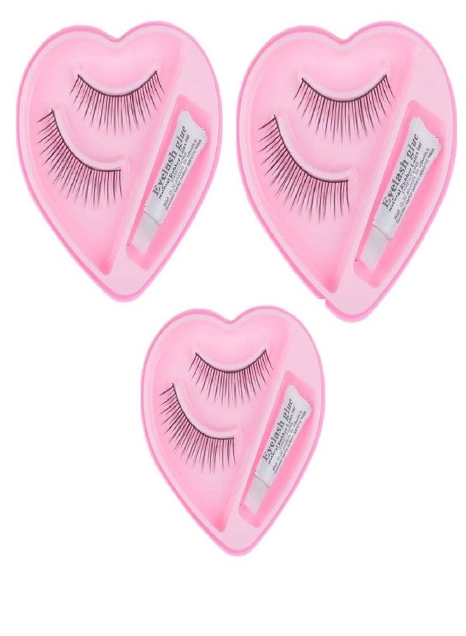 KISHMEHAR Combo Of Eyelash/Eyelashes With Glue (Set Of 3 Pairs) - Image 1