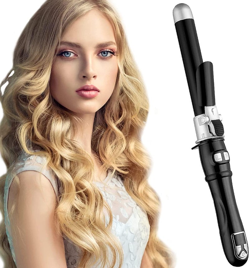 Luckam Hair Curly Iron, Automatic Rotating Hair Curling Wands, 28mm Curl Hair Waving Irons, Hair Styling Irons Hair Waver, 30s Instant Heat Wand, Black, 1 Pcs - Image 1