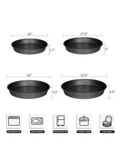 NIBEMINENT Nonstick Round Pizza Pan Black 15 x 1.7 15cm  - Image 2