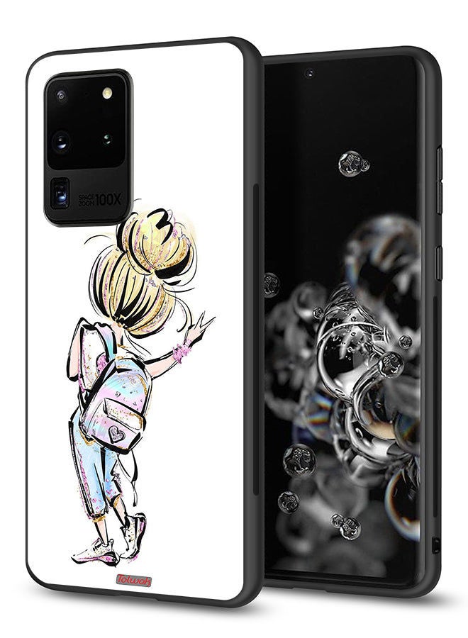 Tolwak Samsung Galaxy S20 Ultra 4G Protective Case Cover Back To School Girl Art - Image 1