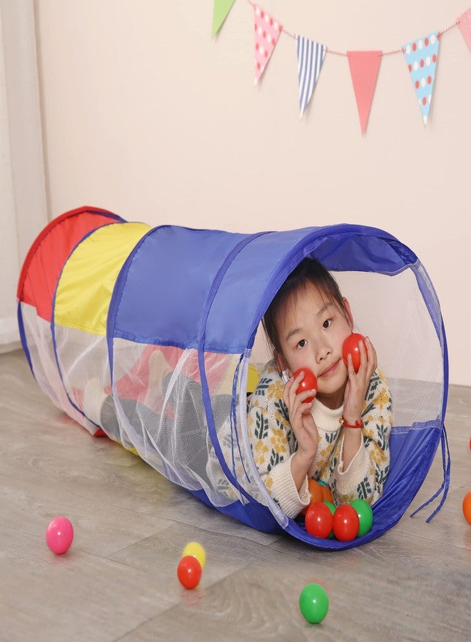 LimitlessFunN Crawling Kids Play Tunnel [ Pop Up Portable Rainbow Tunnel ] for Children, Toddlers, Boys & Girls, Pet, Dogs & Cats, Indoor & Outdoor Toys (Red, Yellow, Blue with mesh) - Image 5