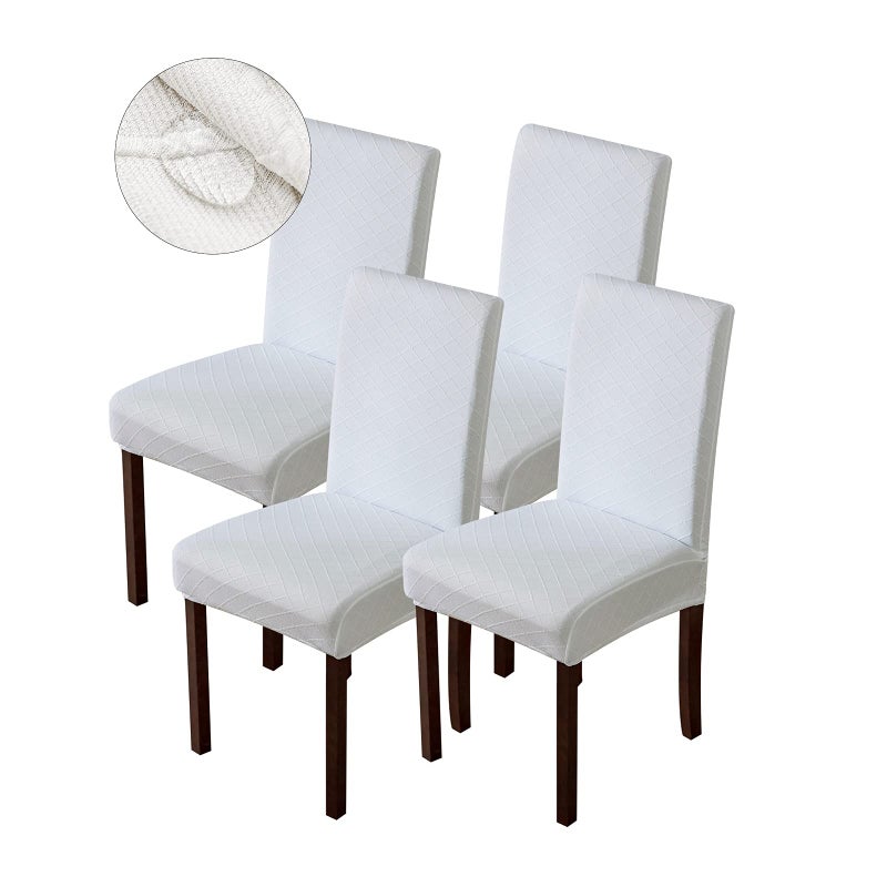 Genina Waterproof Chair Covers for Dining Room Dining Chair Covers Kitchen Parsons Chair Covers White 4 PCS