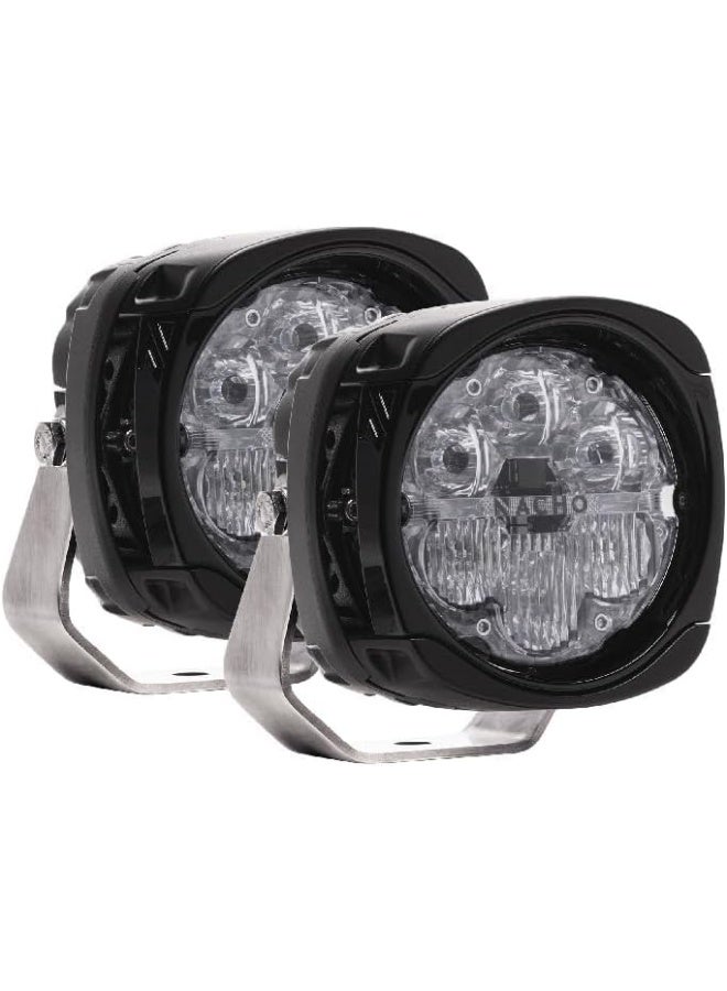 NACHO NACHO Quatro Spot Flood Combo Beam Off Road LED Light. 4 Inch 60w Round Lights (Set of 2)  - Image 2