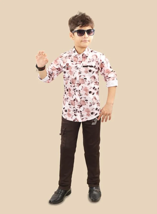 تي اس تريندس Ts Trends Printed Buttoned Shirt and Pant Set