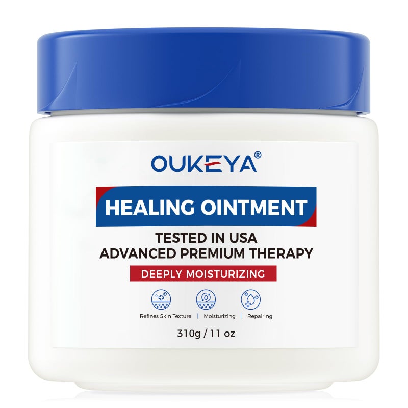 OUKEYA Healing Ointment, Advanced Therapy Skin Protectant, Multi-Purpose Healing Ointment and Body Moisturizer, For Dry, Cracked Skin, Minor Cuts and Burns, Soothes Cracked Hands and Chapped Lips - Image 1