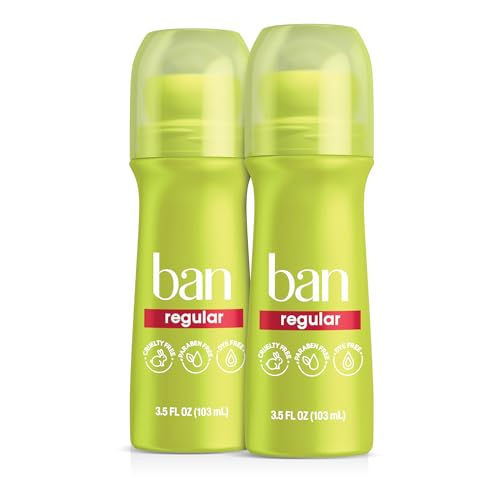 Ban Invisible Rollon Antiperspirant Deodorant for Women and Men 24Hour Underarm Odor Sweat Protection Regular 35 Oz Pack of 2 - Image 1
