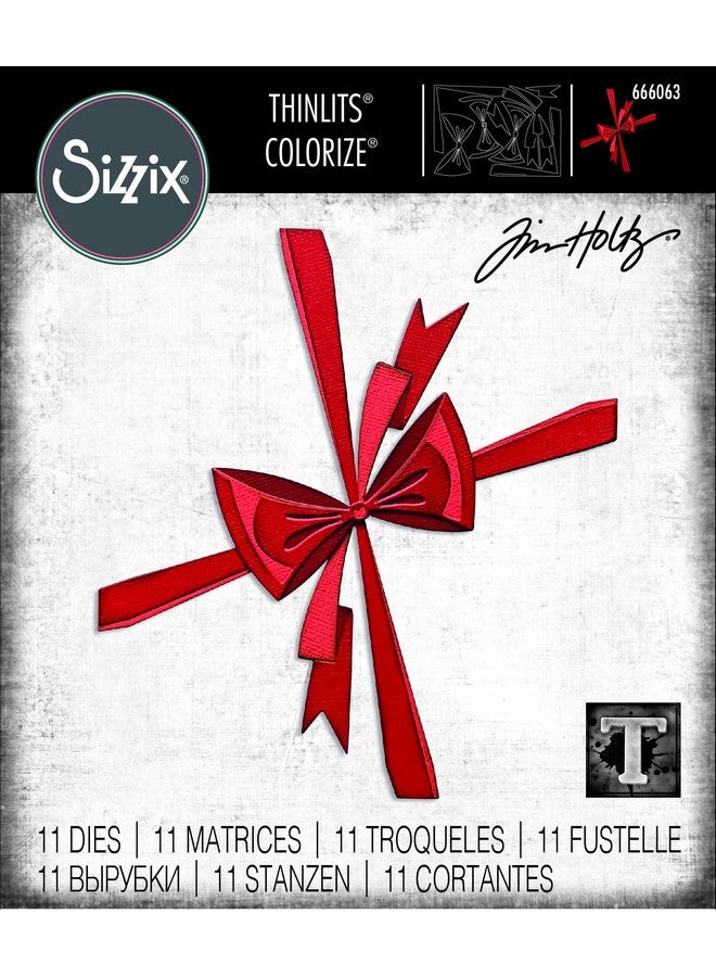 Sizzix Thinlits Die Set 11Pk Bowtied Colorize By Tim Holtz 666063 Chapter 4 2022 Wafer Grey - Image 3
