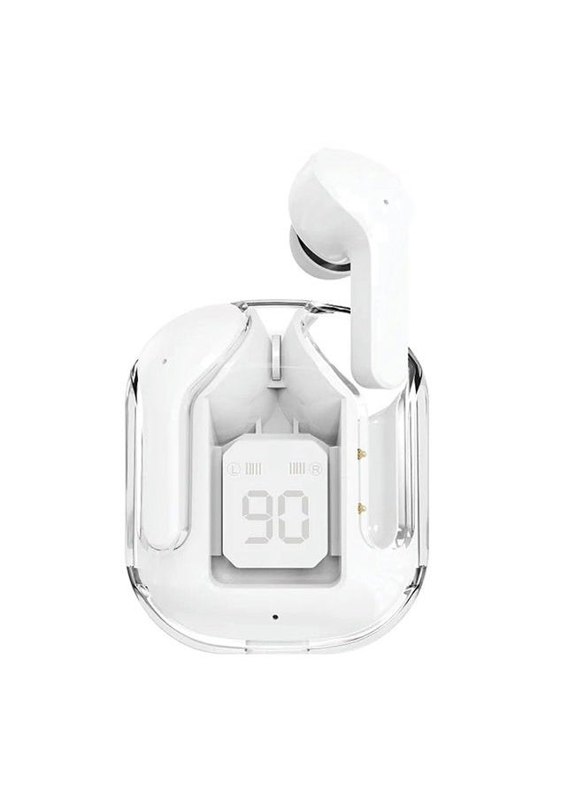 iCruze - TWS Earbuds with Digital Battery Display, Dual Mic ENC Noise Cancelling, 6mm Drivers, IPX7 Waterproof, Voice Assistant, Touch Control, Up to 6 Hours Playtime, 250mAh Battery - White - Image 1